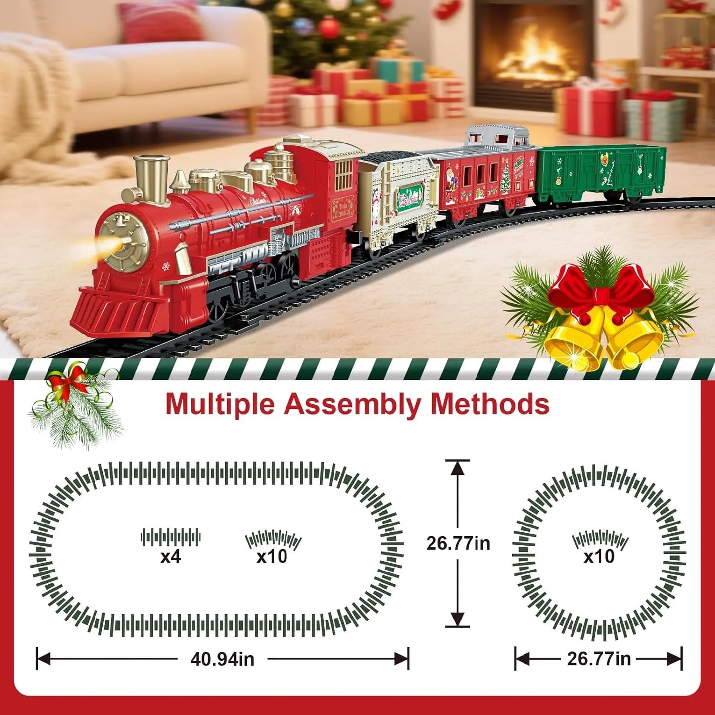 Christmas Train Set Under Christmas Tree