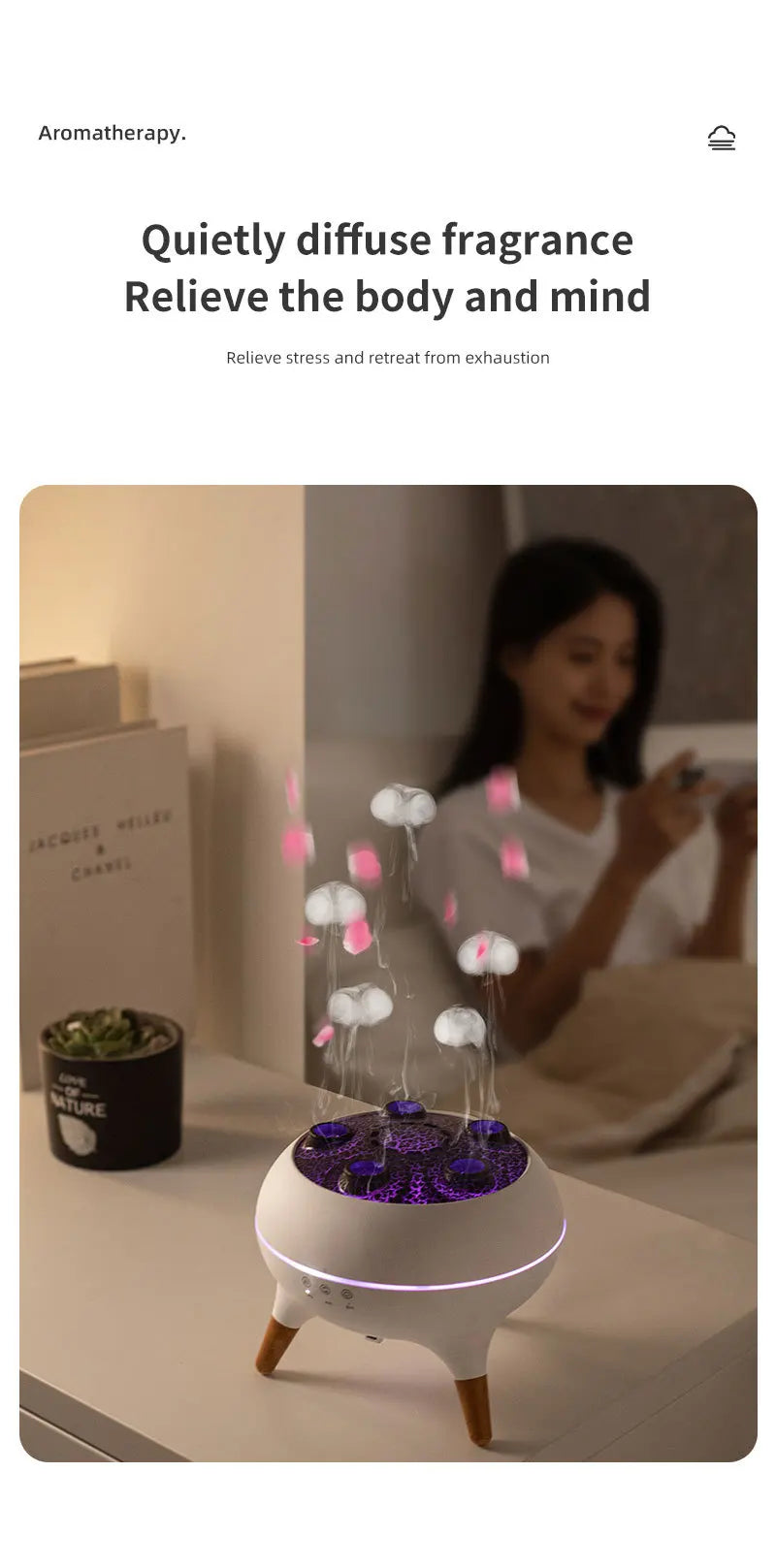 Dynamic Flame Jellyfish Aromatherapy Humidifier