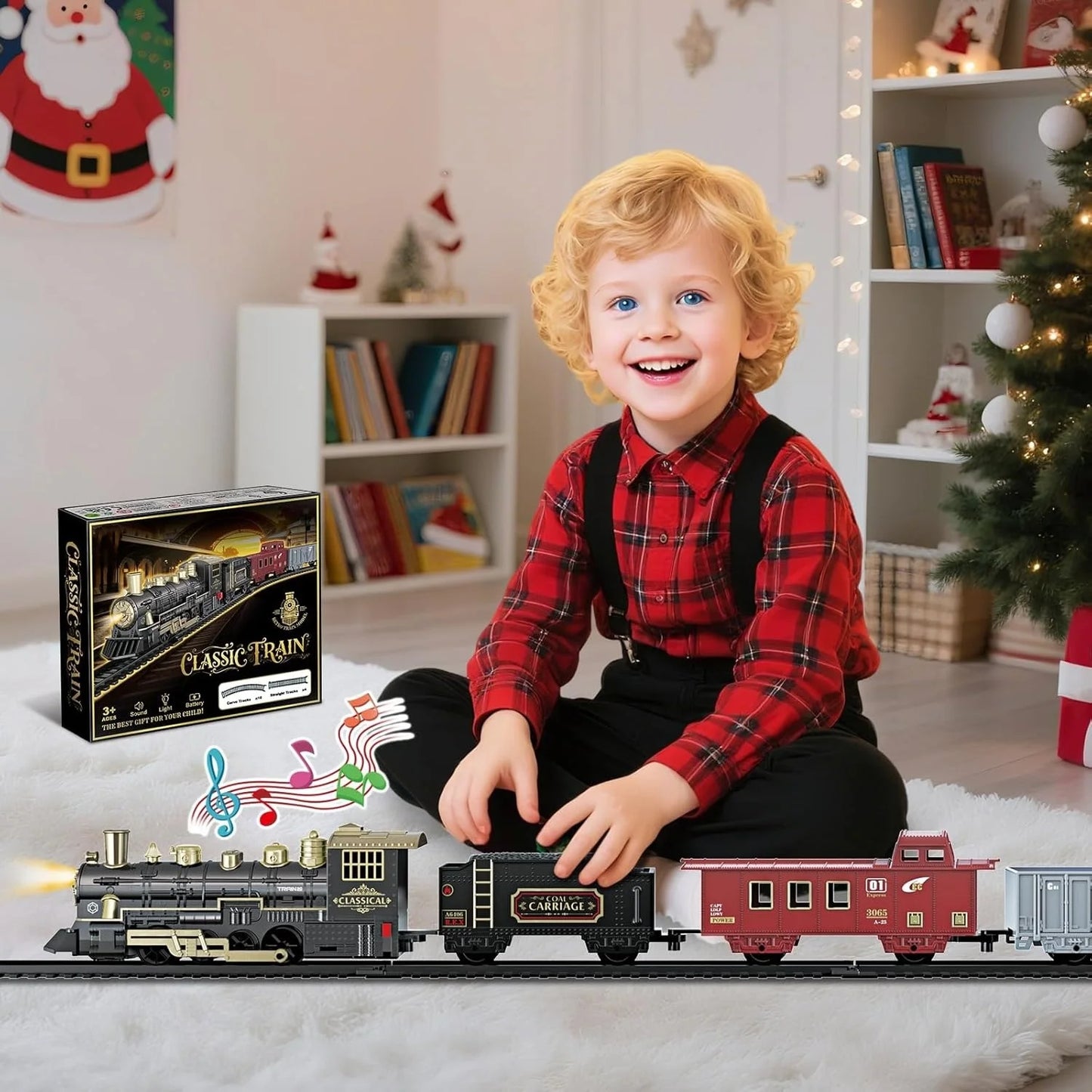 Christmas Train Set Under Christmas Tree