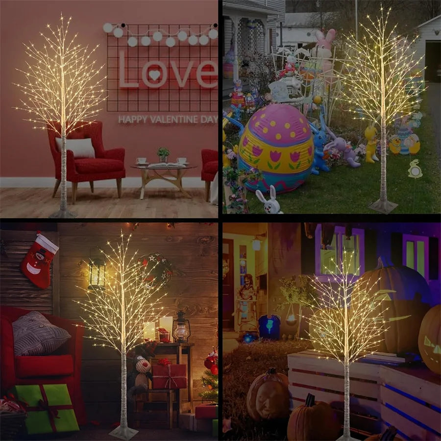 Lighted Birch Tree Christmas Twig Tree