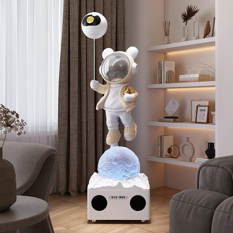 Luminous Rabbit Astronaut Statue Speaker