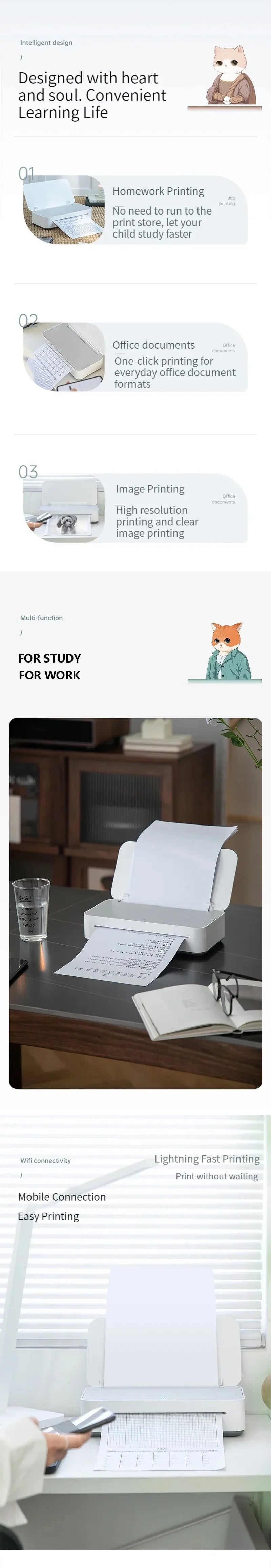 Portable Printer Thermal Wireless