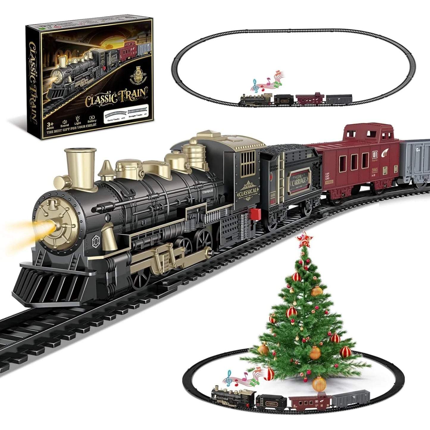 Christmas Train Set Under Christmas Tree