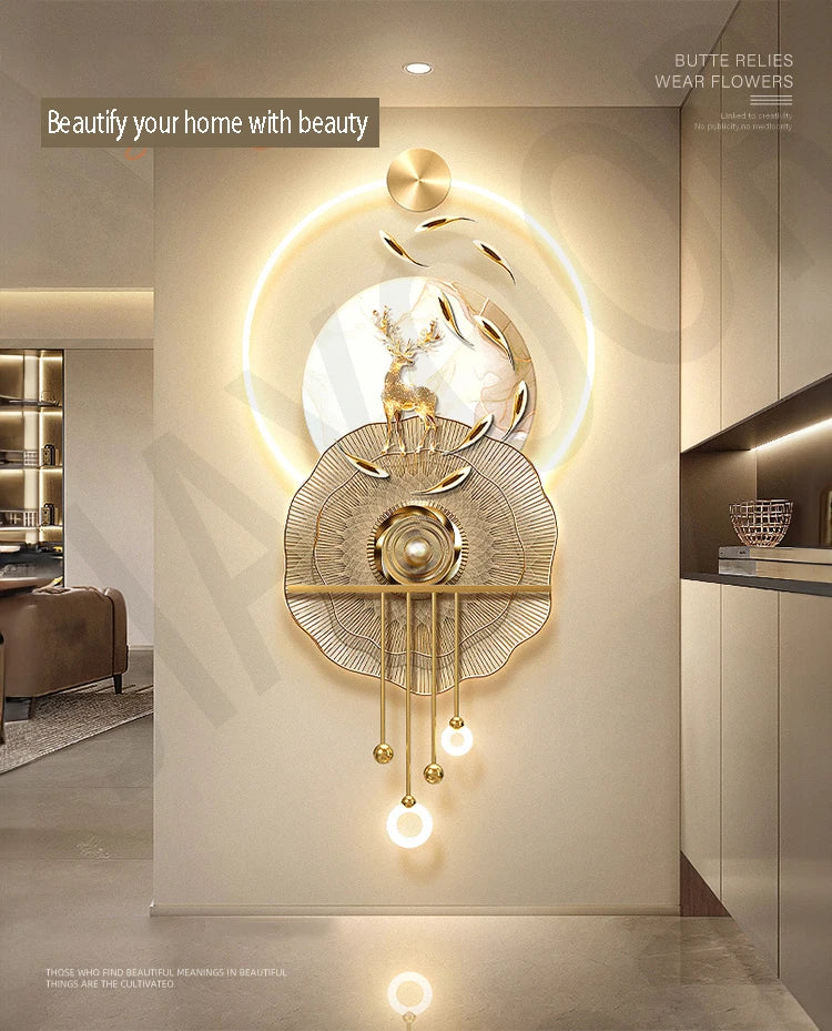 Fish And Deer Decoration Wall Lamp
