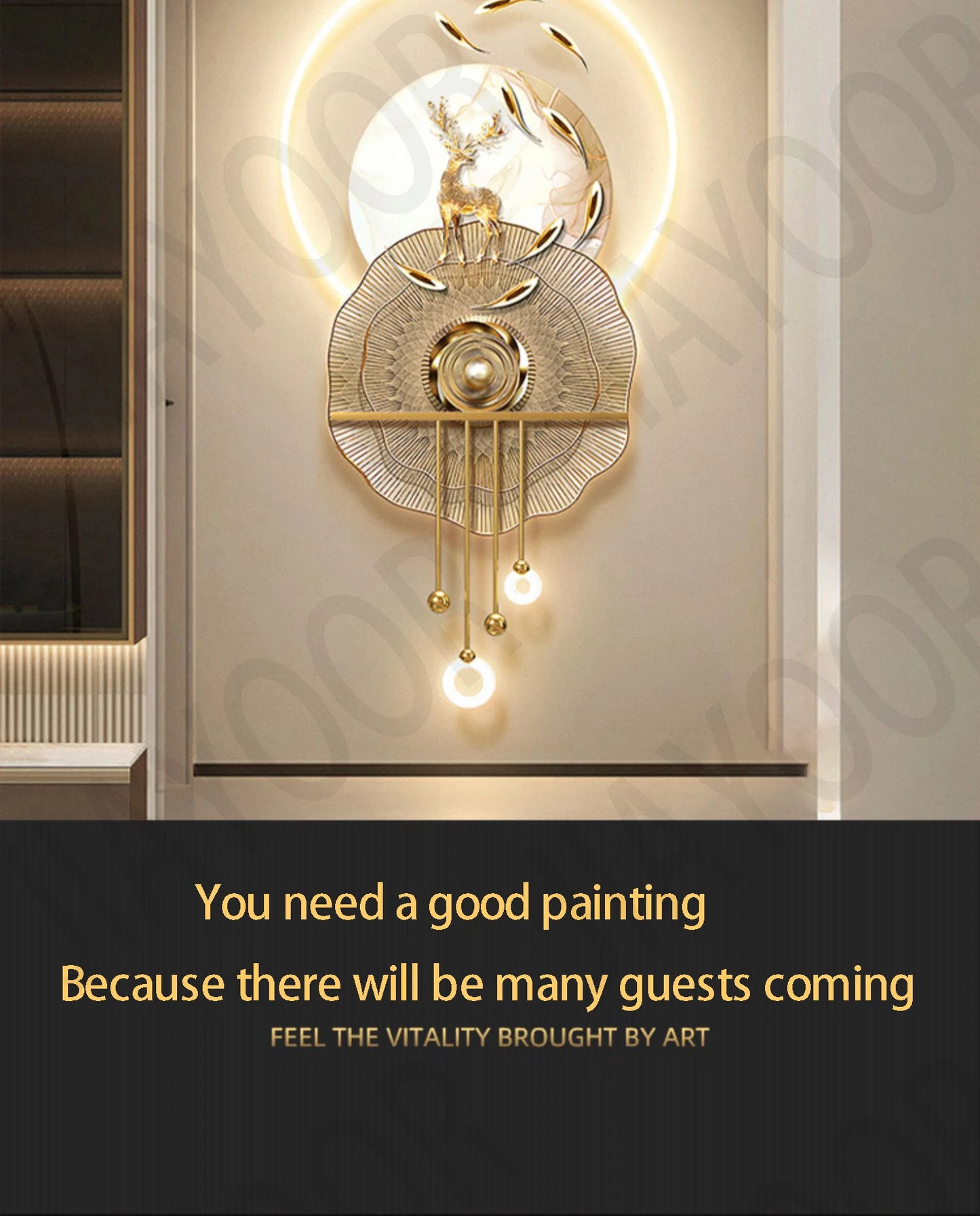 Fish And Deer Decoration Wall Lamp