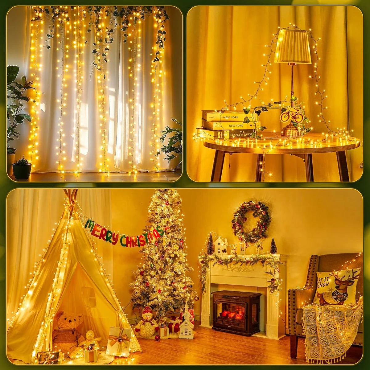 LED Cluster Firecracker String Lights for Christmas Tree