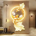 Koi Fish Lotus Hanging Wall Lamp
