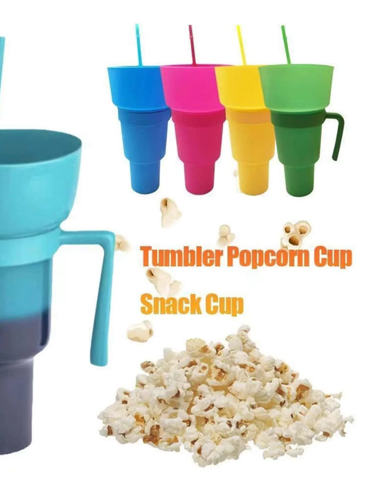 Vaso para refrigerio con asa Vaso para bebidas todo en uno Vaso para agua Pajita