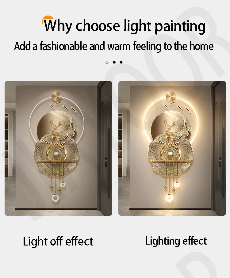 Fish And Deer Decoration Wall Lamp