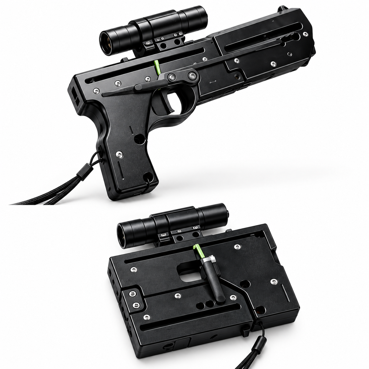 Foldable Aluminium Alloy Slingshot with Rail Laser Sight