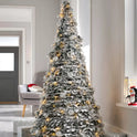 Árbol de Navidad blanco predecorado emergente de 6 pies 